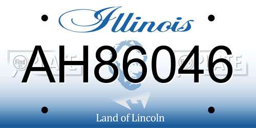 AH86046 Illinois License Plate
