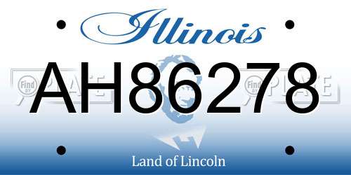 AH86278 Illinois License Plate