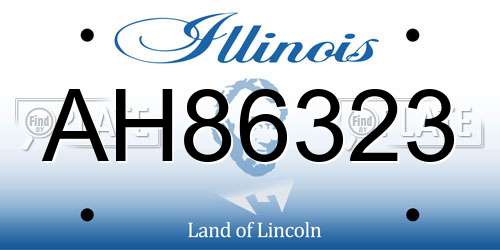 AH86323 Illinois License Plate