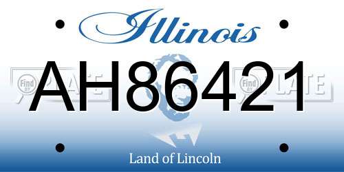 AH86421 Illinois License Plate