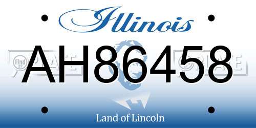AH86458 Illinois License Plate