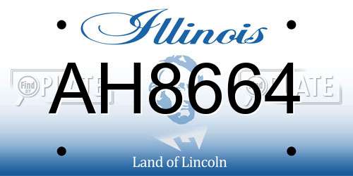 AH8664 Illinois License Plate