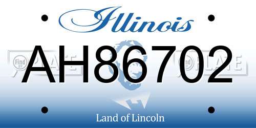 AH86702 Illinois License Plate