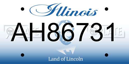 AH86731 Illinois License Plate
