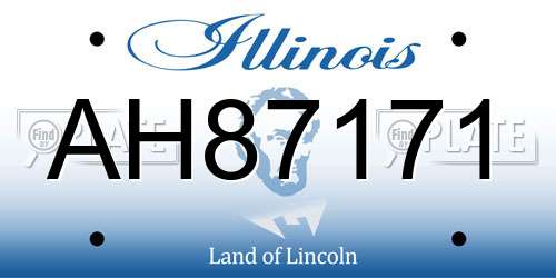 AH87171 Illinois License Plate