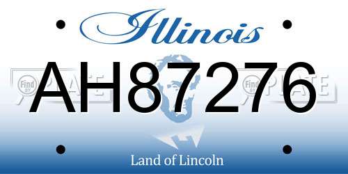 AH87276 Illinois License Plate