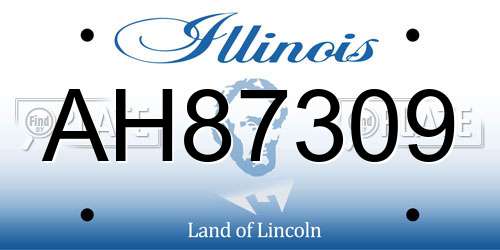 AH87309 Illinois License Plate