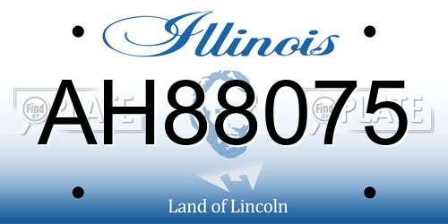 AH88075 Illinois License Plate