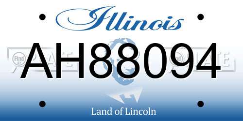 AH88094 Illinois License Plate