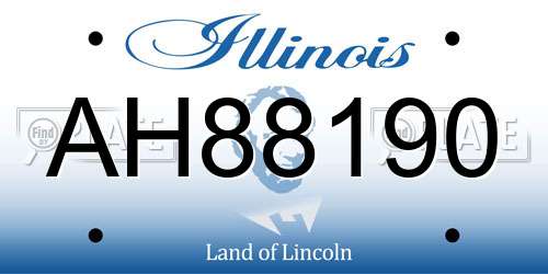 AH88190 Illinois License Plate