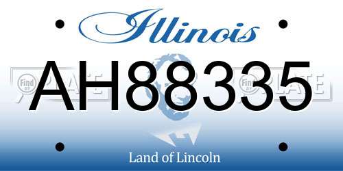 AH88335 Illinois License Plate