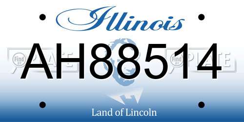 AH88514 Illinois License Plate