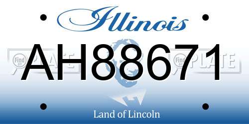 AH88671 Illinois License Plate