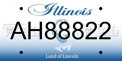AH88822 Illinois License Plate