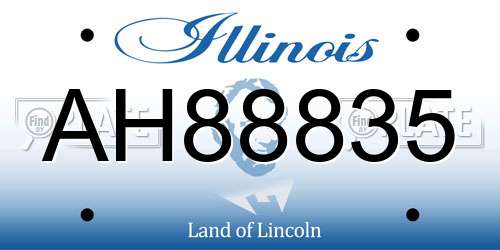 AH88835 Illinois License Plate