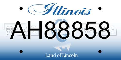 AH88858 Illinois License Plate