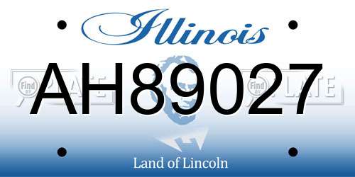 AH89027 Illinois License Plate