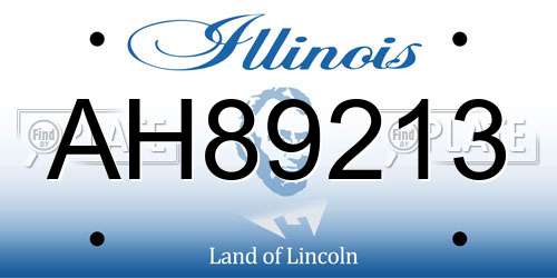 AH89213 Illinois License Plate