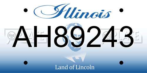 AH89243 Illinois License Plate