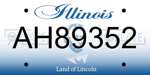 AH89352 Illinois License Plate