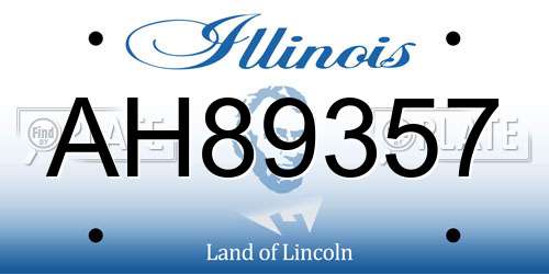 AH89357 Illinois License Plate