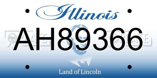 AH89366 Illinois License Plate