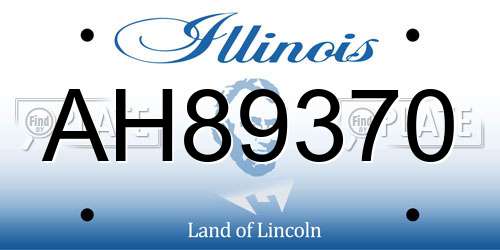 AH89370 Illinois License Plate