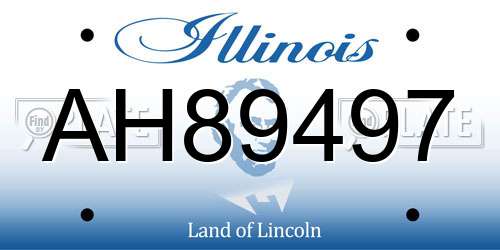 AH89497 Illinois License Plate
