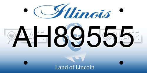 AH89555 Illinois License Plate