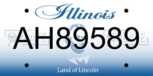 AH89589 Illinois License Plate