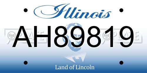 AH89819 Illinois License Plate