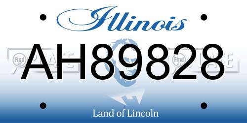 AH89828 Illinois License Plate