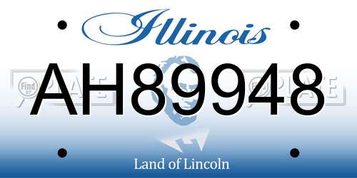 AH89948 Illinois License Plate