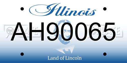 AH90065 Illinois License Plate
