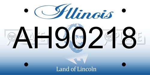 AH90218 Illinois License Plate