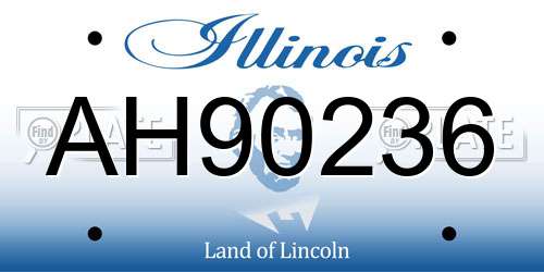AH90236 Illinois License Plate