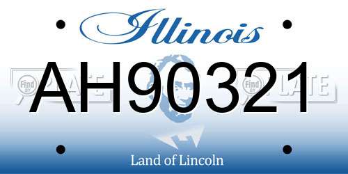AH90321 Illinois License Plate