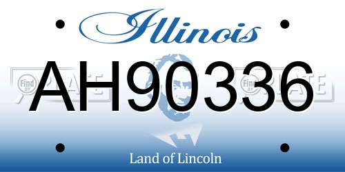 AH90336 Illinois License Plate