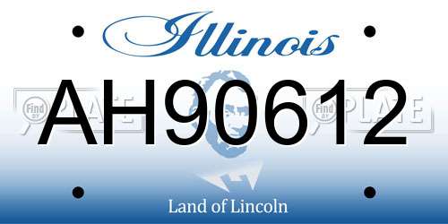 AH90612 Illinois License Plate