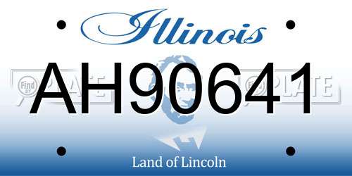 AH90641 Illinois License Plate