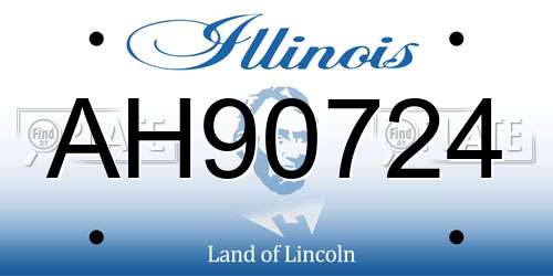 AH90724 Illinois License Plate