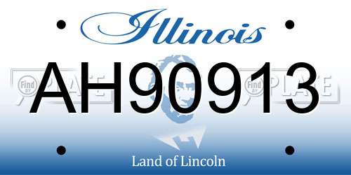 AH90913 Illinois License Plate