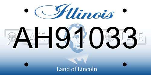 AH91033 Illinois License Plate