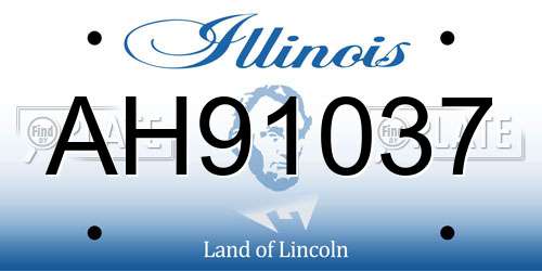 AH91037 Illinois License Plate