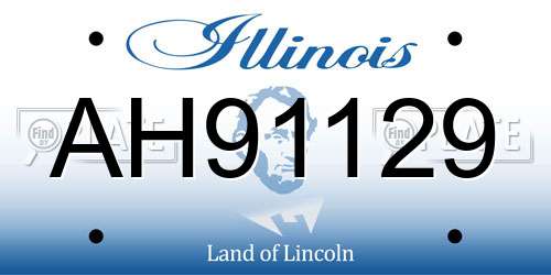 AH91129 Illinois License Plate