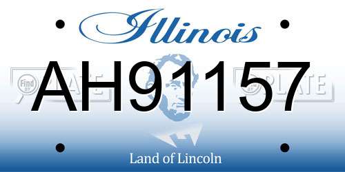 AH91157 Illinois License Plate