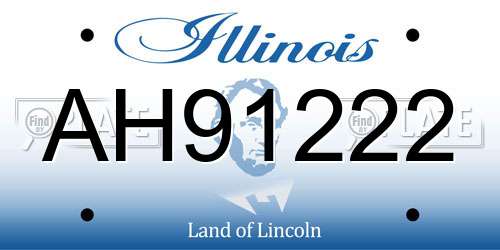 AH91222 Illinois License Plate