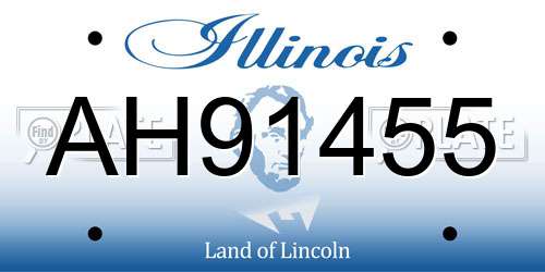 AH91455 Illinois License Plate