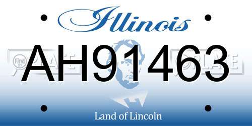 AH91463 Illinois License Plate