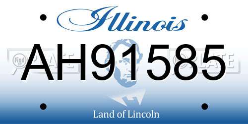 AH91585 Illinois License Plate